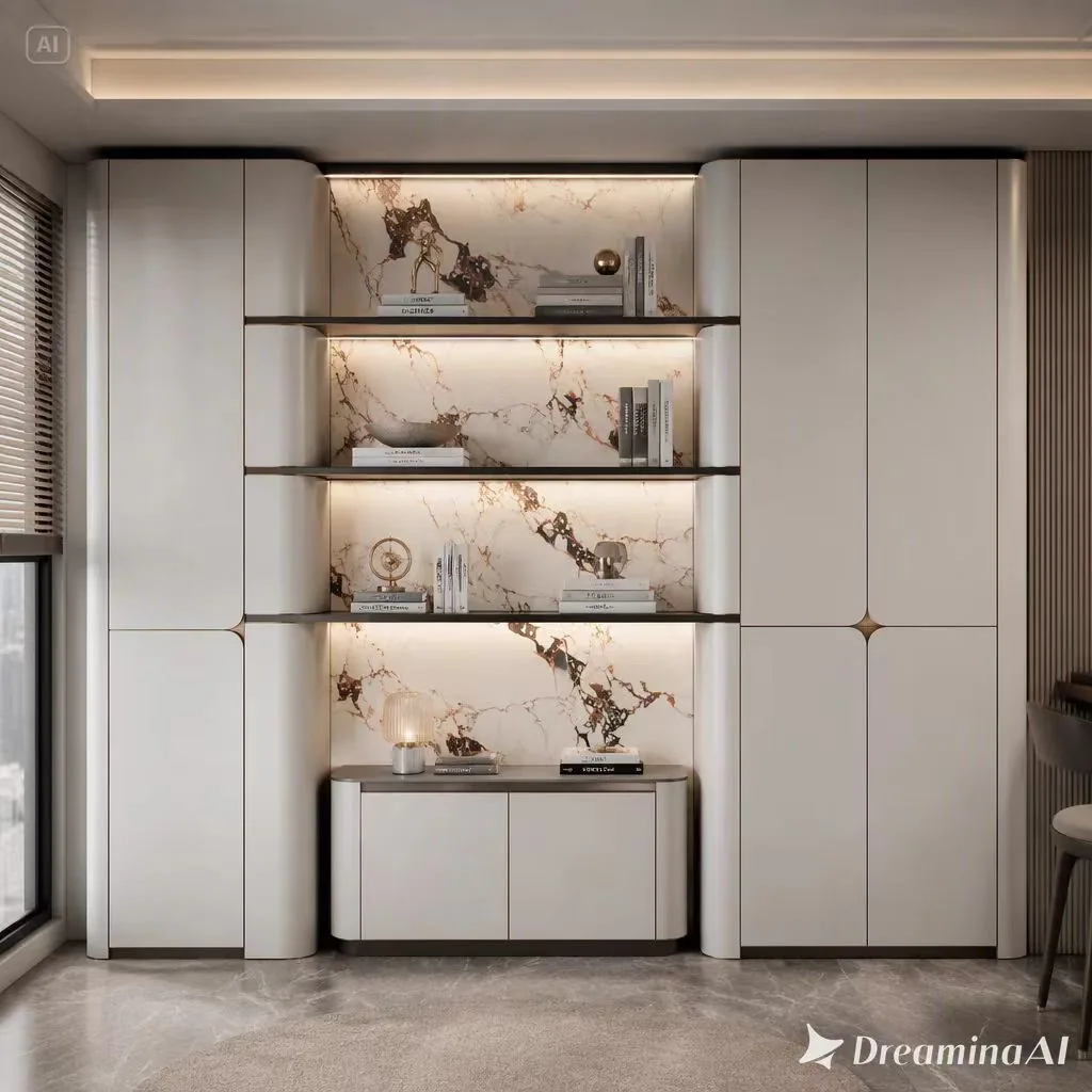 AI 效果圖 餐廚展示櫃